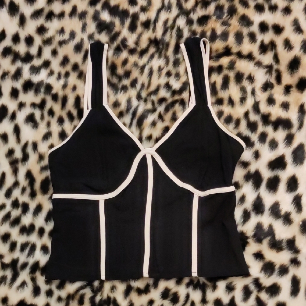 Sienna Sky Black and White Crop Top